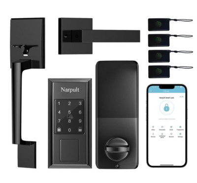 Narpult Smart Lock with Front Door Handle Set Keyless Entry Electronic Keypad