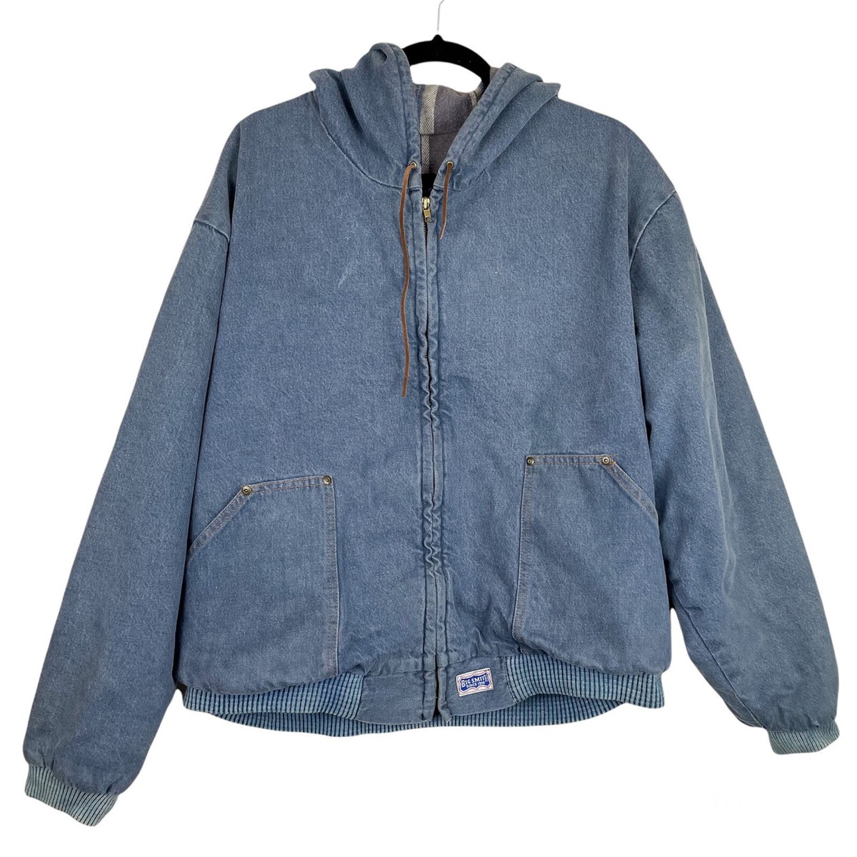 Vintage Big Smith XL Blanket Lined Denim Jacket Jean USA Trucker