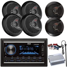 Pyle Double-DIN Marine Receiver, 4x 8'' Speakers, 2x 6.5" Speakers, Amplifier