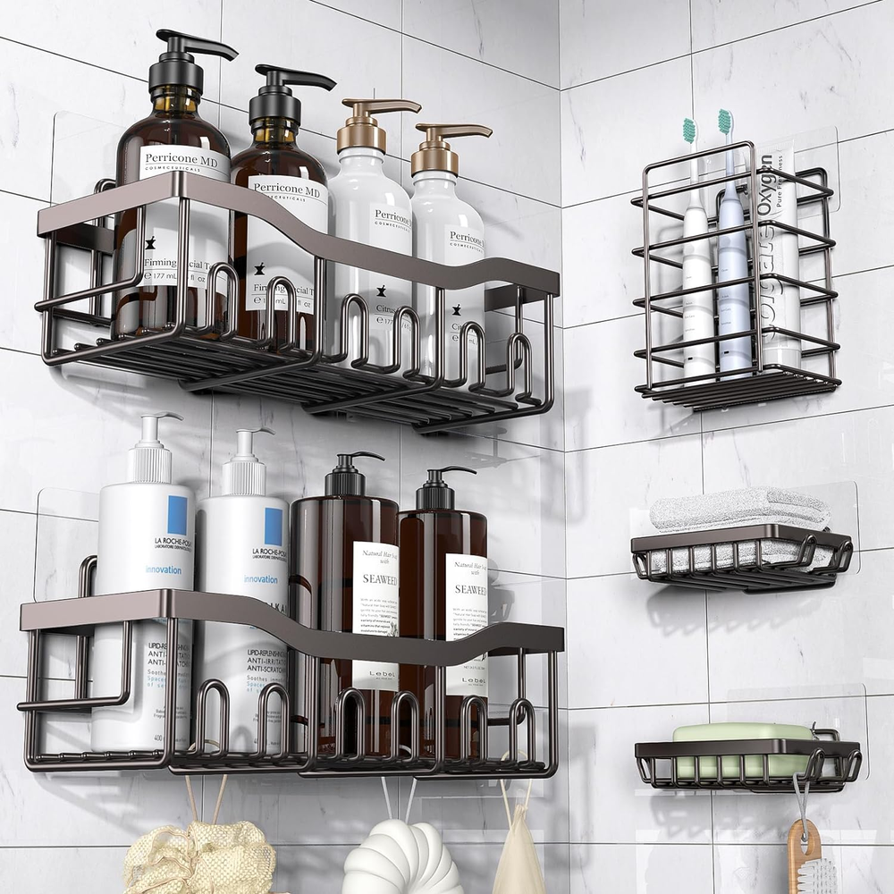 Rustproof No-Drill Adhesive Shower Caddy Bathroom Organizer Storage