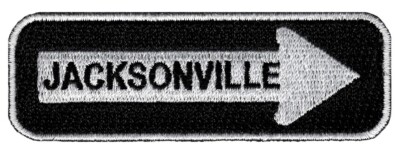 JACKSONVILLE ONE-WAY SIGN EMBROIDERED IRON-ON PATCH applique FLORIDA EMBLEM ROAD
