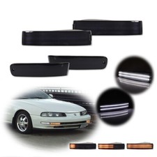 Smoke Turn Signal Light Set For 1992-96 Honda Prelude Front Bumper Inner Outer