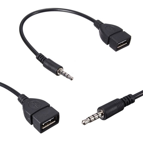 3.5mm male AUX audio plug jack to USB 2.0 female converter cable for car MP3 - Picture 15 of 19