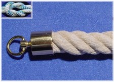 SEILENDKAPPE 40mm Messing Handlaufseil, Absperrseil, Handlauf Endkappe mit Ring