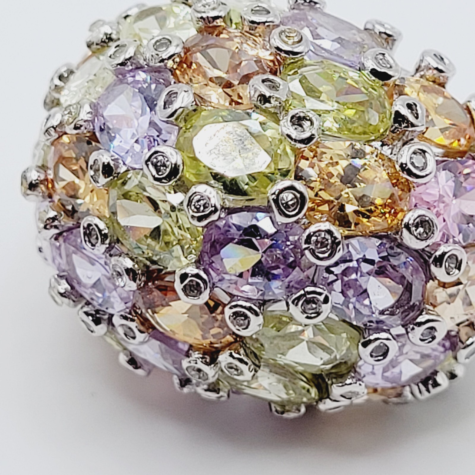 Runway Statement Dome Ring Multicolor Signed Size… - image 17