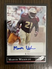 2021 Ultimate Leaf Draft Gold Leaf Stars #BG-MW1 Marvin Wilson Autograph 4/99