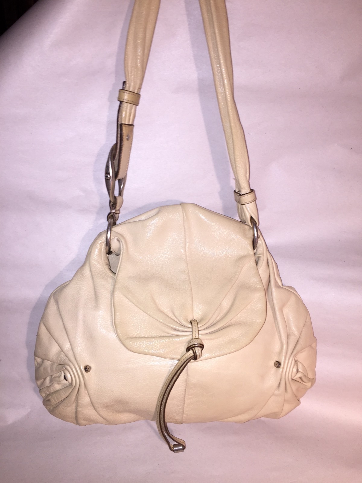 BORSA A TRACOLLA pre loved originale YSL Saint Laurent Rive Gauche in pelle CREMA $18000