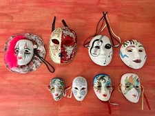 Vintage Masquerade mask lot of 8. All hand made various origins NOLA - ITALY