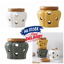 Japanese Style Garlic Keeper Ceramic Storage Container Ceramic Garlic Jar