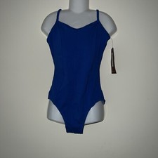 Mirella Womens Seamed Cami Dance Leotard - Blue - Size Adult Small NWT
