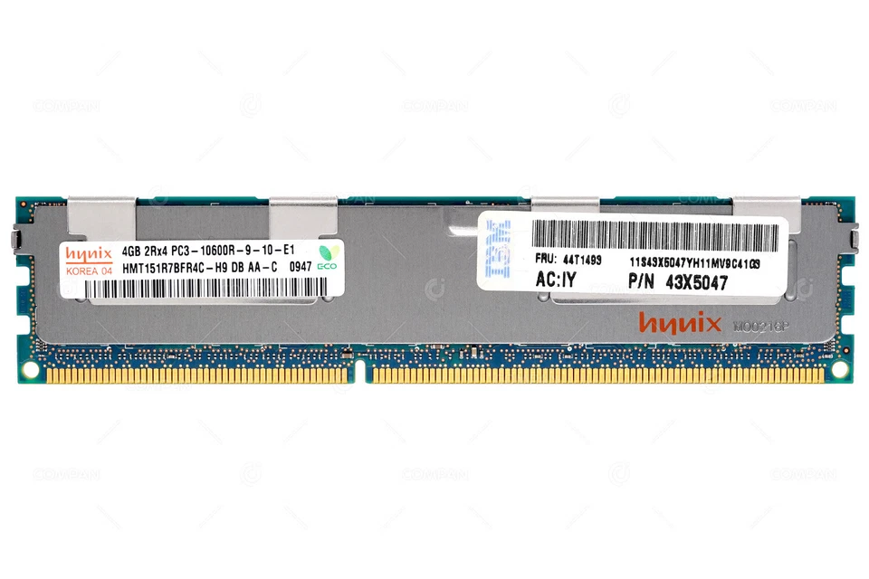 44T1493 IBM DDR3 4GB 2RX4 PC3-10600 1333MHZ RDIMM - Image 2 of 4