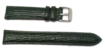 Achat Bracelet montre cuir requin véritable vert double joncs doublé requin 18mm en gros