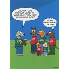Canine Carolers Dogs Singing Wrong Song Lyrics Box of 10 Funny Christmas Cards