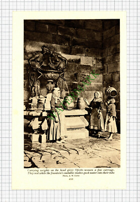 Porto Portugal Brunnen - ca. 1930er Jahre Zuschnitt / Druck
