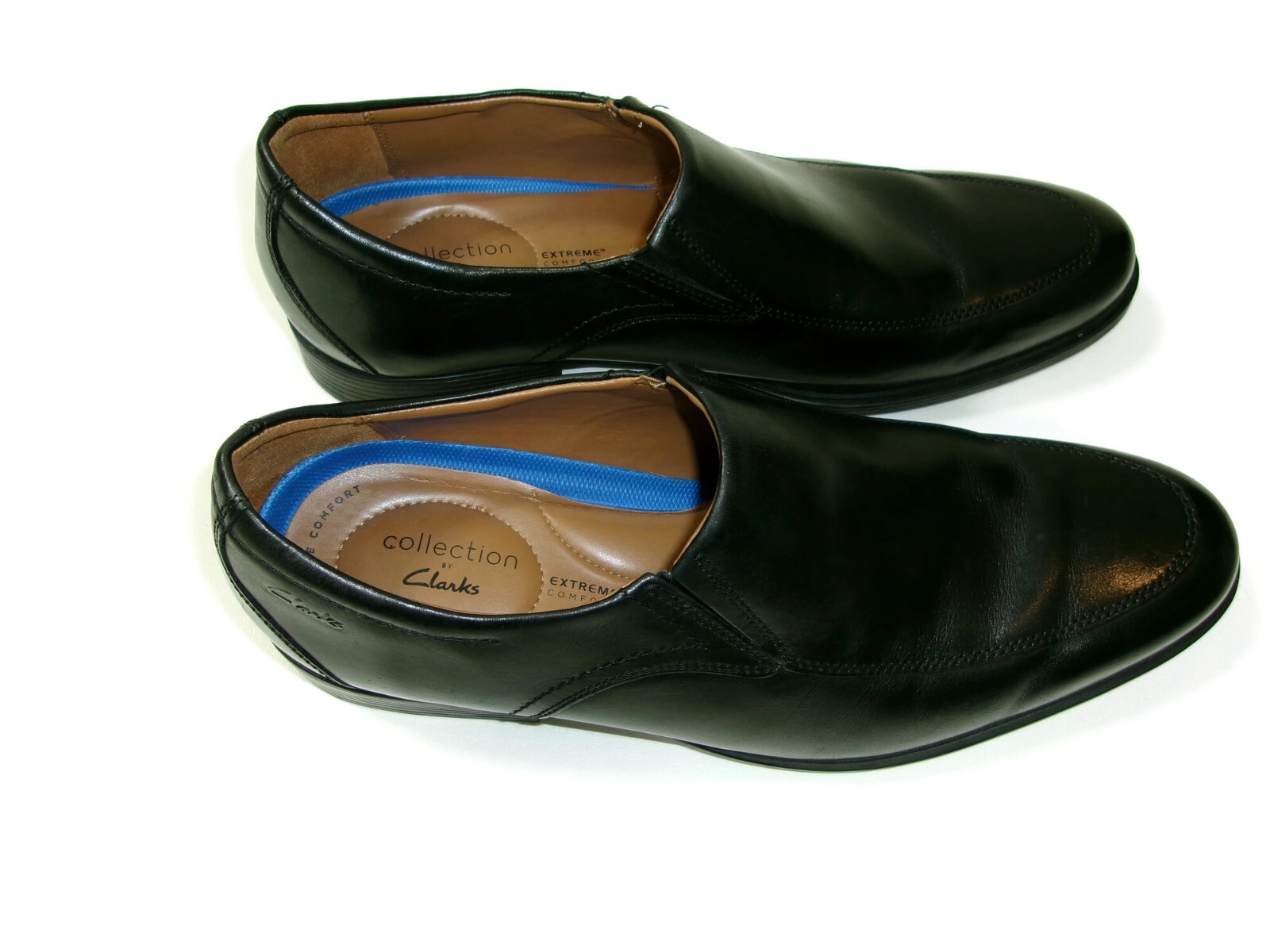 Mens COLLECTION by CLARKS Extreme Comfort Size 12 Black Leather Slip Ons Loafers image 9