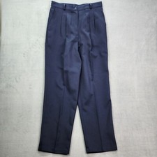 Vintage Briggs New York Career Dress Pants Womens 14 Blue Pleated Made In USA