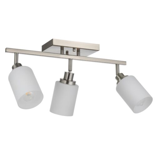 Track Lighting Fixtures Ceiling, 3-Lights Brushed Nickel Wall Ceiling Spot Li... - Picture 1 of 7
