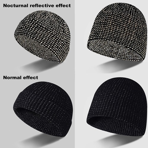 Cappello Invernale Unisex Riflettente Alta Visibilità per Corsa Notturna Deu - Foto 8 di 16