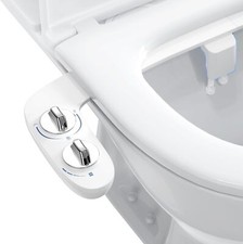 Bidet Fresh Water Spray Kit Non Electric Toilet Seat Attachment with Dual Nozzle