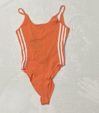 NWT adidas Originals Women's Cotton Bodysuit Semi Coral/White Size XS