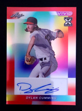 2023 Leaf Vivid Baseball Dylan Cumming Base Auto BA-DC1 Red Prizm /8