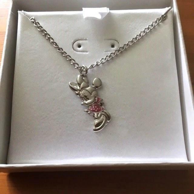 Nuevo collar colgante de plata y esmalte Disney © Minnie Mouse genuino en caja Foto 3 de 4