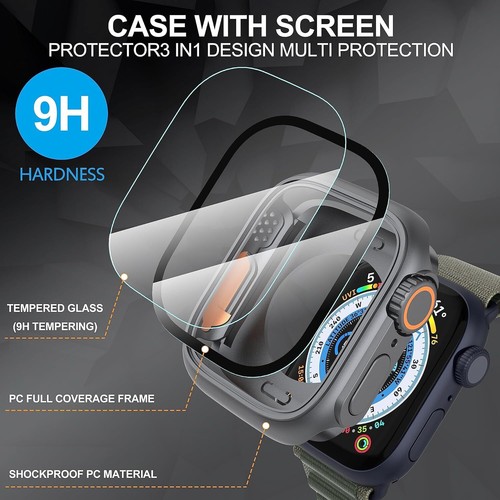 Tempered Glass Case for Apple Watch Series 10 Screen Protector Change to Ultra - 第 23/73 張圖片