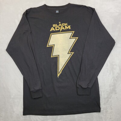Vintage Black Adam Shirt Men Large DC Comics Books The Rock Lightning Bolt Adult