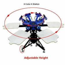 6 Color 6 Station Press Printer With Fixed Pallet All-metal Construction Newest 