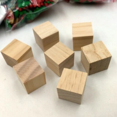 MARKENLOS 20 Holz Basteln Holzwürfel Spielsteine Bastelmaterial Squre Miniwürfel