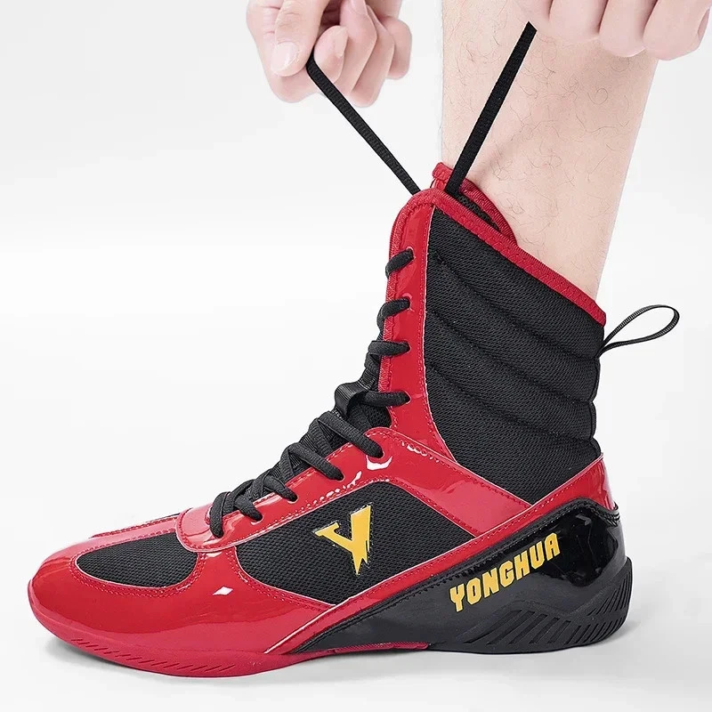 Zapatos de lucha de boxeo de talla grande cómodos para hombre botas de lucha para gimnasio en interiores Foto 4 de 4