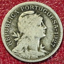 A VINTAGE 1927 PORTUGAL 50 CENTAVOS COIN-DEC279