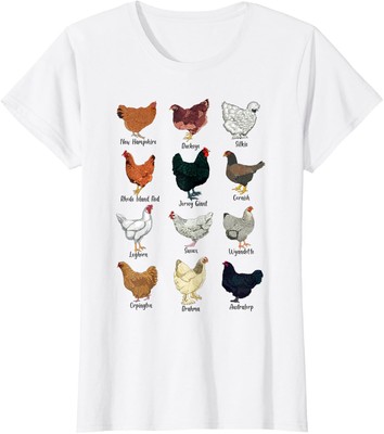 Different Chickens Chicken Breeds Cool Animals Ladies' Crewneck T-Shirt