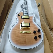 U.S spot Custom Shop LP Electric Guitar White Burst Abalone Inlay Gold Hardware