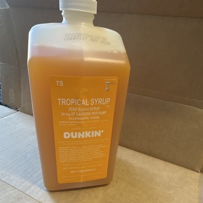 Dunkin' Tropical Zero Sugar Syrup 64 fl oz Exp 27 May 2026
