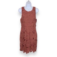 ASTR the Label Floral Lace Sleeveless Sheath Dress Pink Woodrose size Small