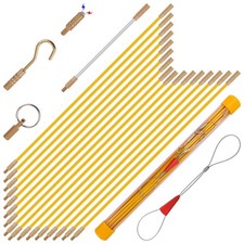 22FT Fiberglass Running Electrical Wire Cable Pulling Fish Tape kit in a Carr...