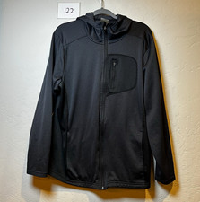 Great Northwest Men's Large Black Full Zip Fleece Lined Hooded Jacket Pocket L