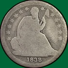 1838 Seated Liberty Dime Almost Good AG Coin #43218