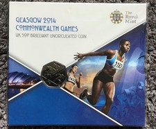 2014 Glasgow XX Commonwealth Games 50p Coin Fifty Pence BU Royal Mint Pack
