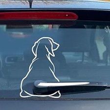 White Funny Dog Moving Tail Decal Windshield Wiper Sticker Cute Animal Puppy Car