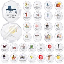 30 PCS Christmas Funny Trophy Awards Gifts Bulk Employee Staff Clear Acrylic