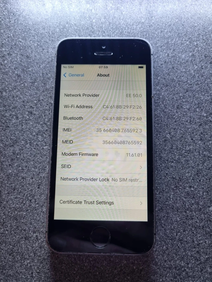 FAULTY Apple iPhone SE 1st Gen A1723 32GB Black - Grade C, BH 98%, AA4120 - Image 4 of 4