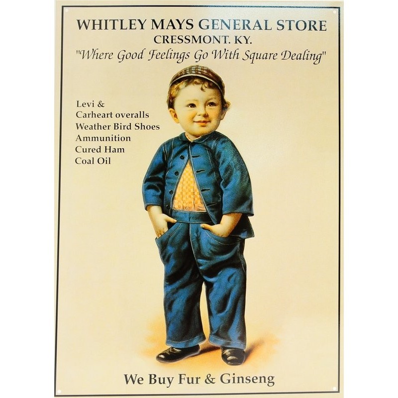Plaque métal publicitaire Whitley Mays décoration murale vintage bistrot