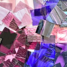 2.2lb Purple Stained Glass Scraps - Irregular Sheets for Mosaic Art Home Decor