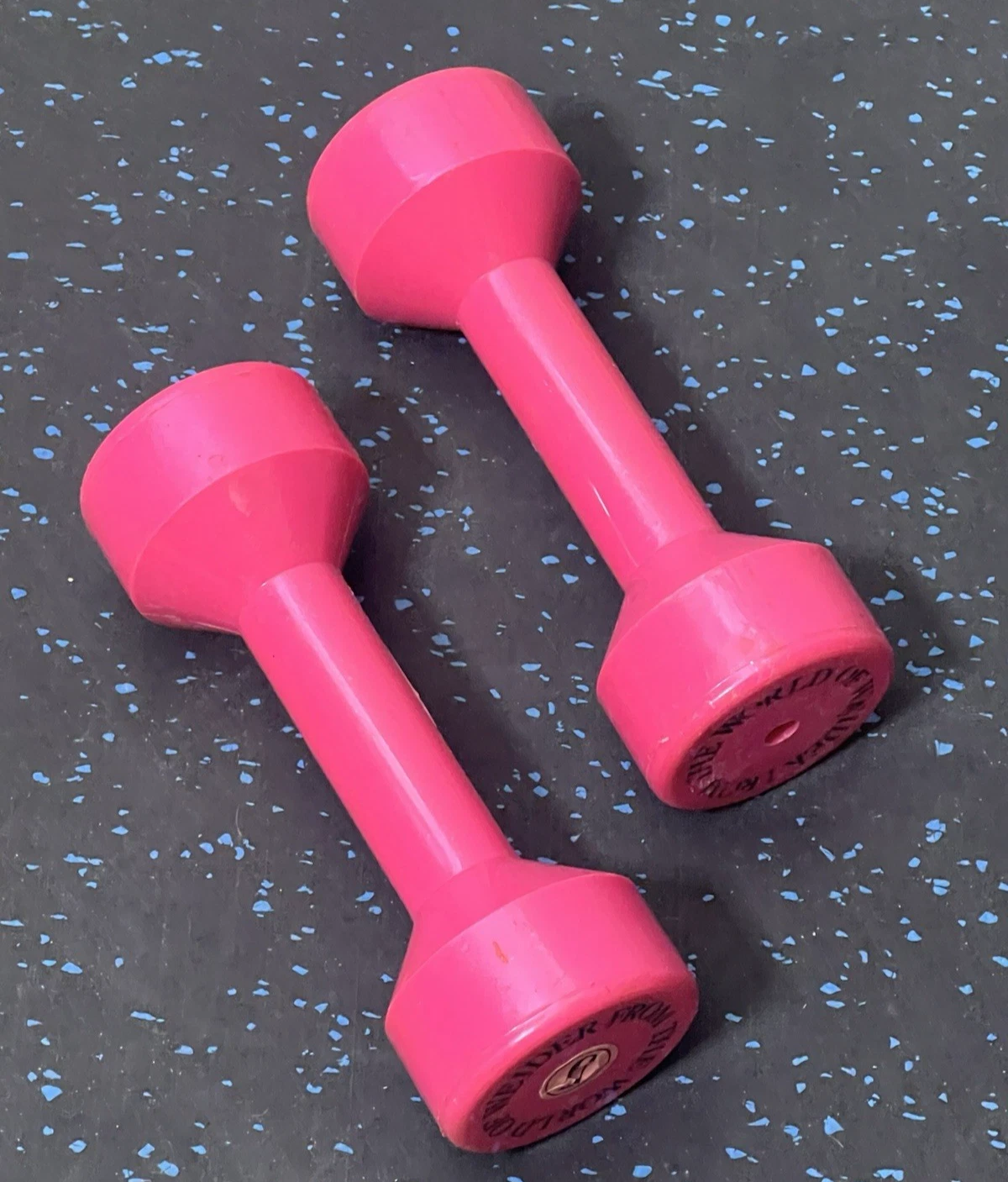 Vintage From the World of Weider 5 lb. Pink Vinyl Dumbbell Weights - Pair