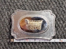 Vintage Covered Wagon Belt Buckle