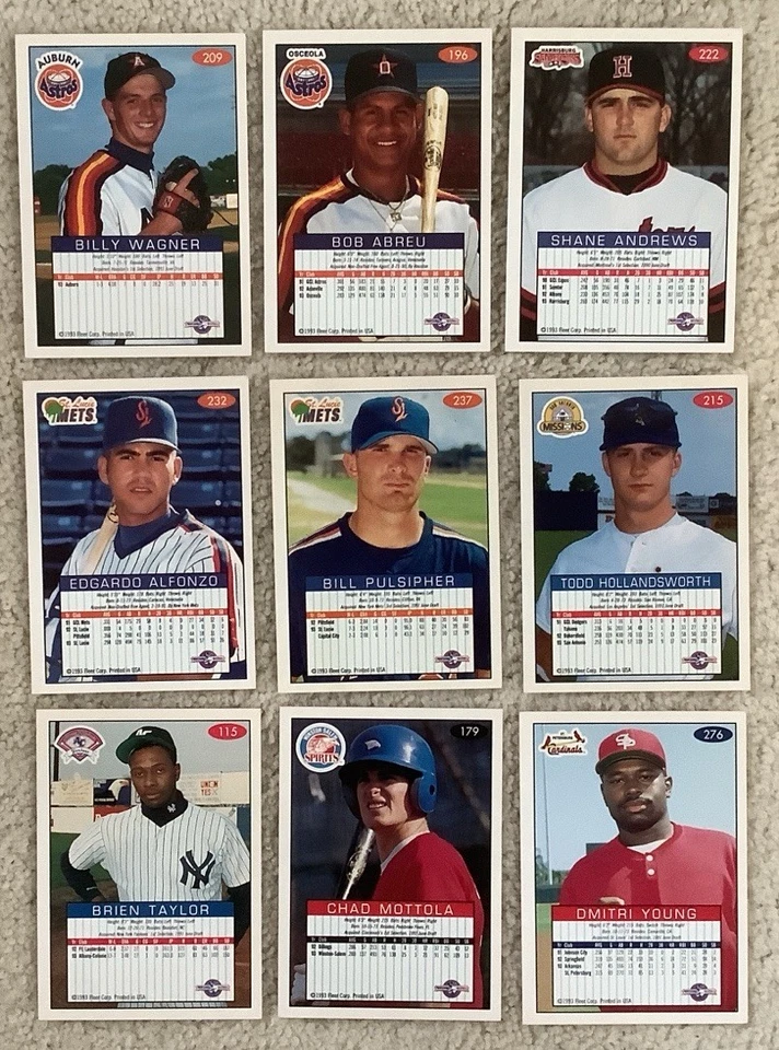 9 Cards:1993-94 Fleer Excel - Billy Wagner #209,Bob Abreu #196,etc.NRMT Or + - Image 2 of 2