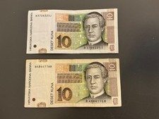 2 Croatia 10 Kuna Banknotes Dated 2012