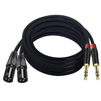 2PACK/10FT XLR to 1/4 TRS Stereo Adapter,XLR Male to 1/4 Inch 6.35mm Balanced...
